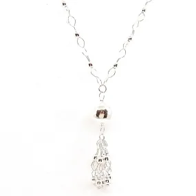 Silver Ball and Tassel .925 Silver Necklacet from Taxco, Mexico - Long