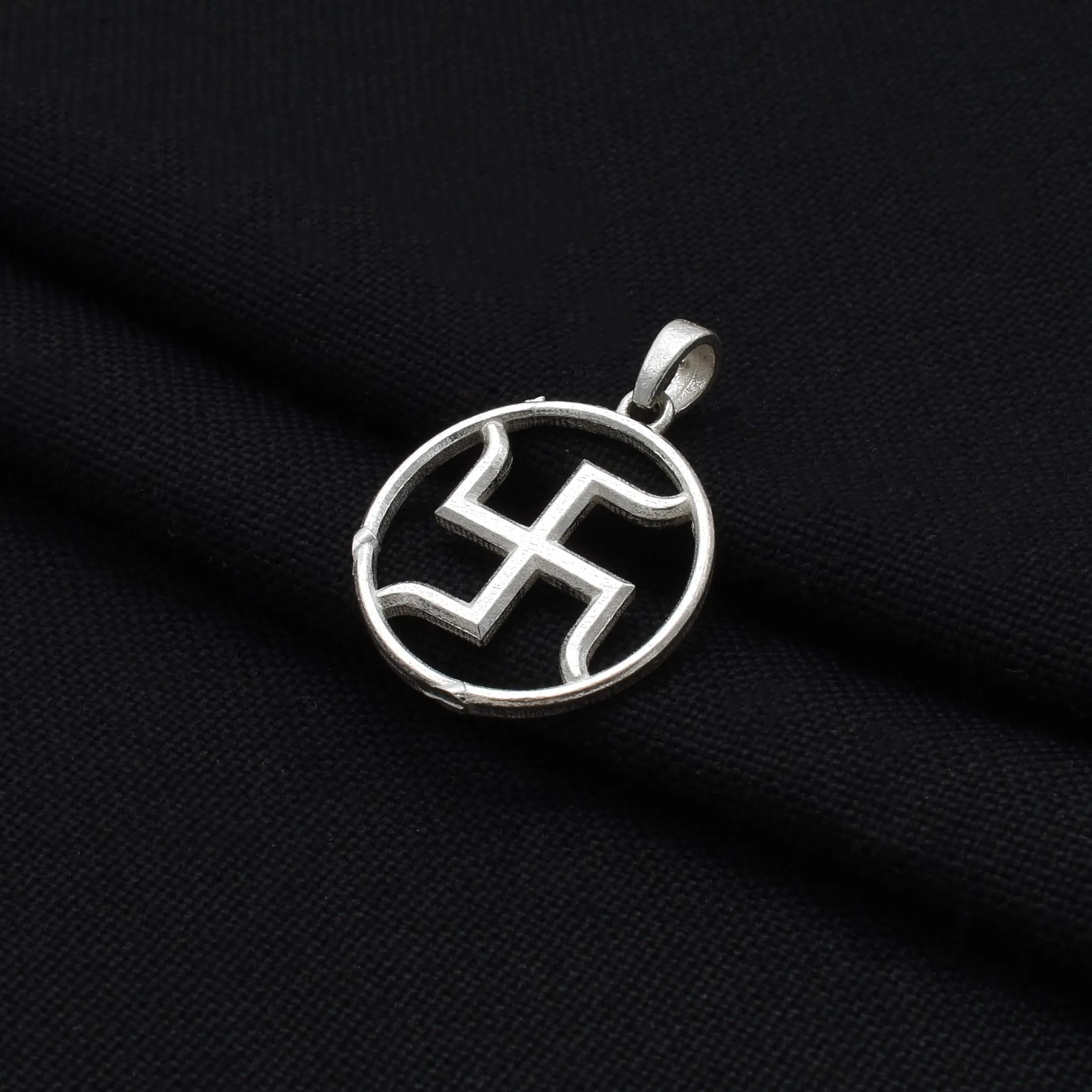Silver 'Swastik' Design Pendent