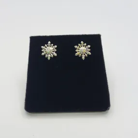Snowflake Silver Stud Earrings
