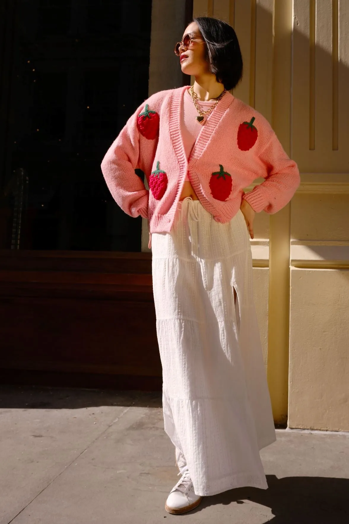 Strawberry Puff Cardigan