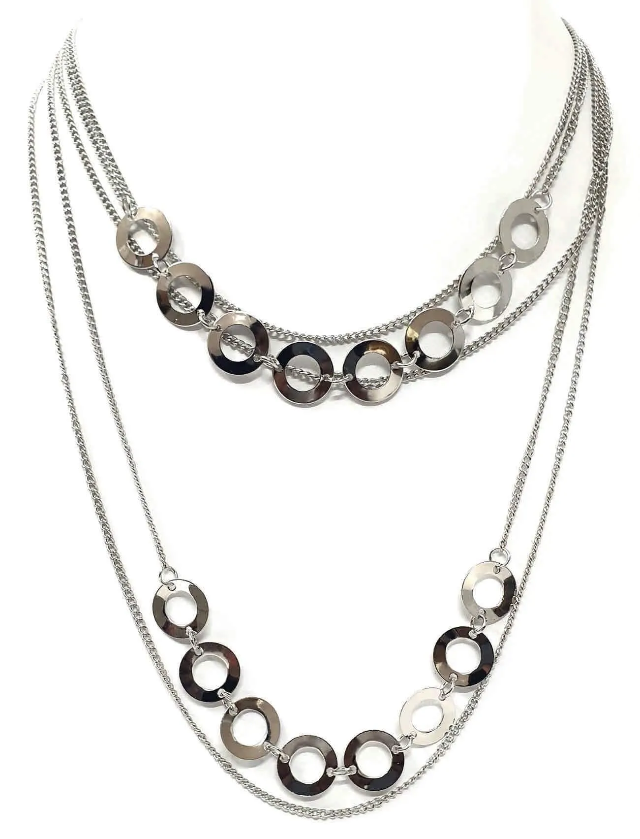 Stylish Modern Design Disk Loop Metal Imitation Fashion Necklace for Girls and Ladies