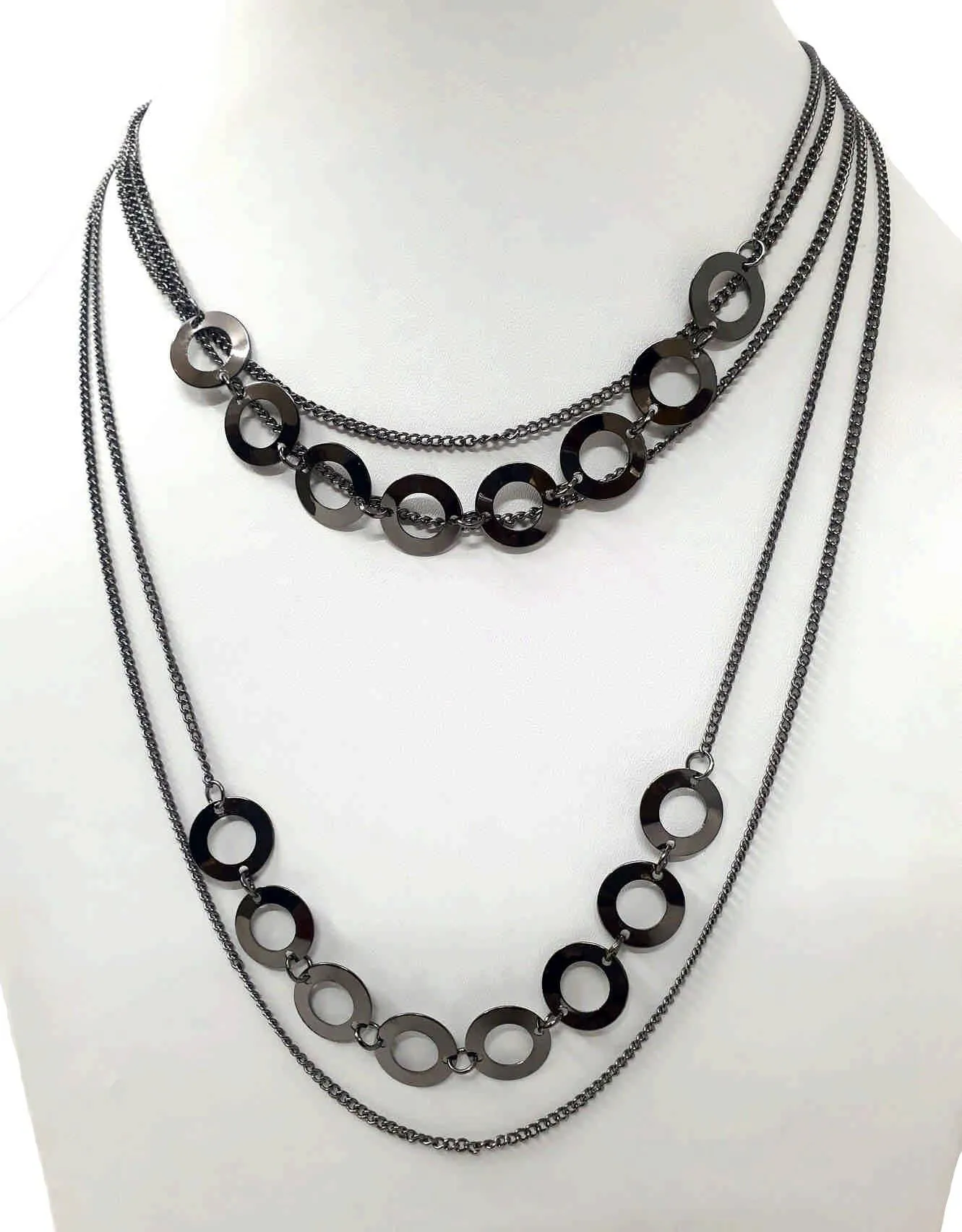 Stylish Modern Design Disk Loop Metal Imitation Fashion Necklace for Girls and Ladies