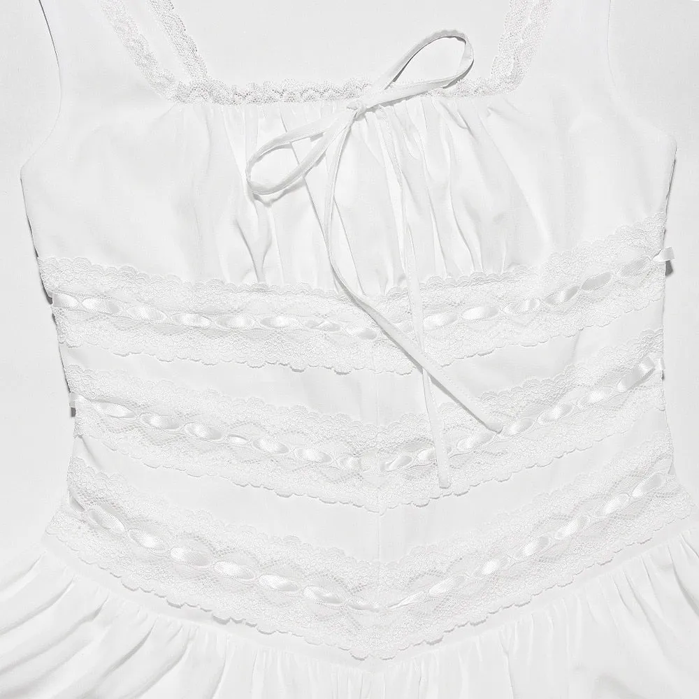Sweet Lace Milkmaid Mini Dress