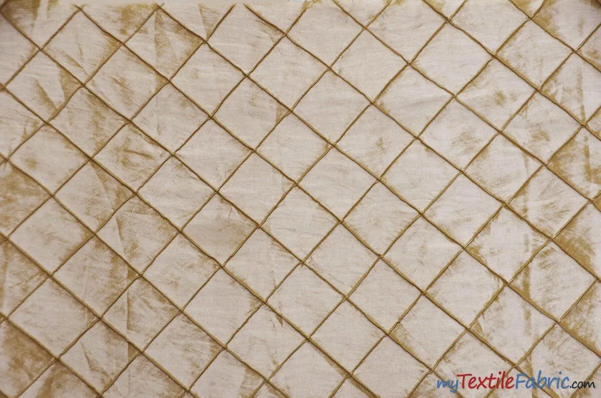 Taffeta Pintuck Fabric | 2"x2" Diamond | Diamond Taffeta Fabric | 54" Wide | Multiple Colors |