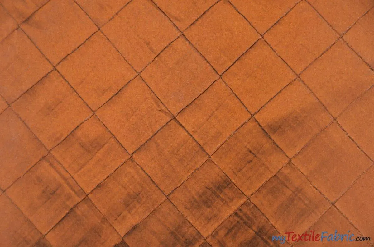 Taffeta Pintuck Fabric | 4"x4" Diamond | Diamond Taffeta Fabric | 58" Wide | Multiple Colors | Continuous Yards |