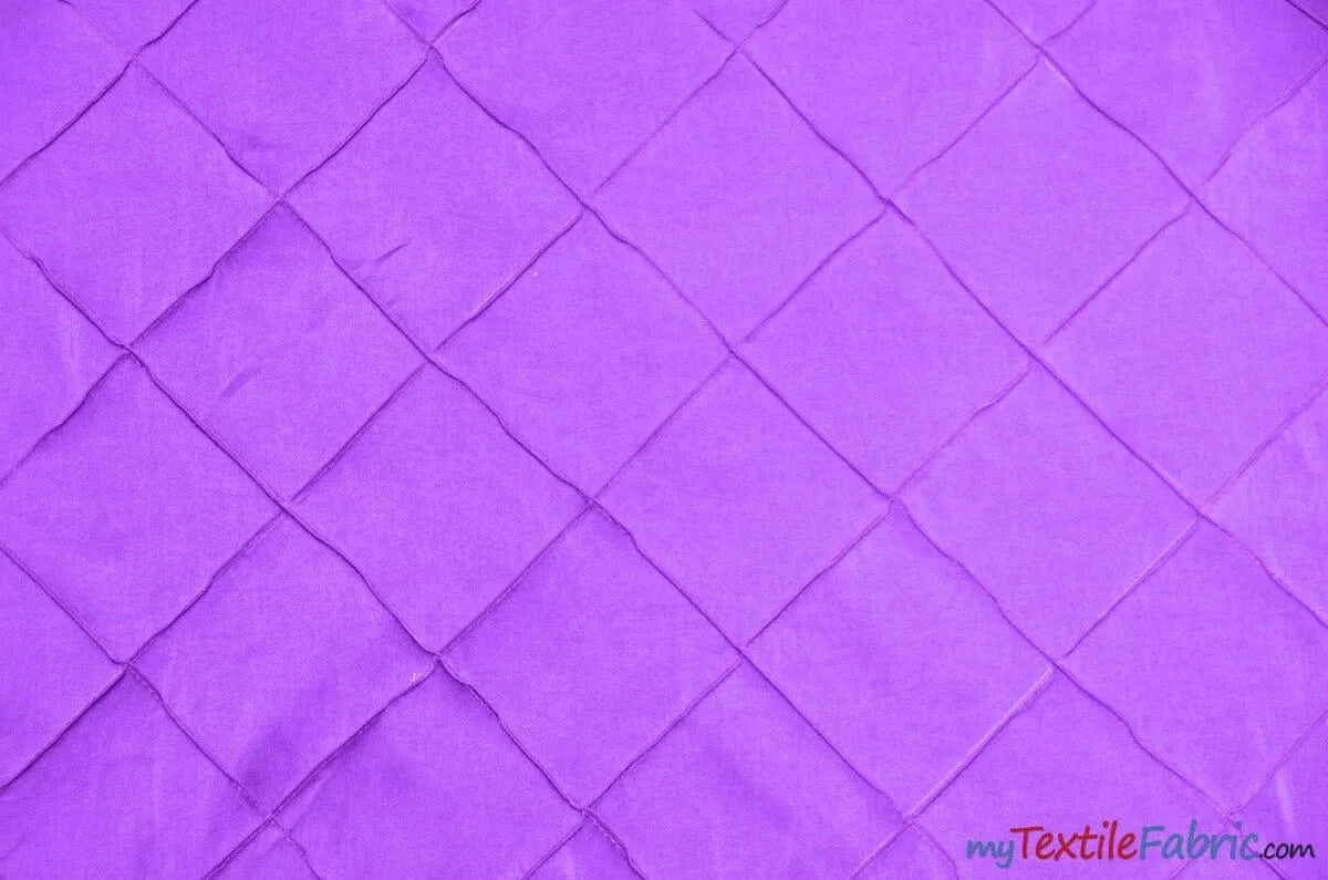 Taffeta Pintuck Fabric | 4"x4" Diamond | Diamond Taffeta Fabric | 58" Wide | Multiple Colors | Continuous Yards |