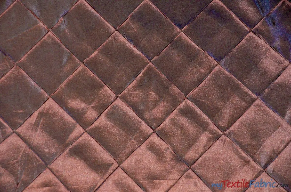 Taffeta Pintuck Fabric | 4"x4" Diamond | Diamond Taffeta Fabric | 58" Wide | Multiple Colors | Continuous Yards |