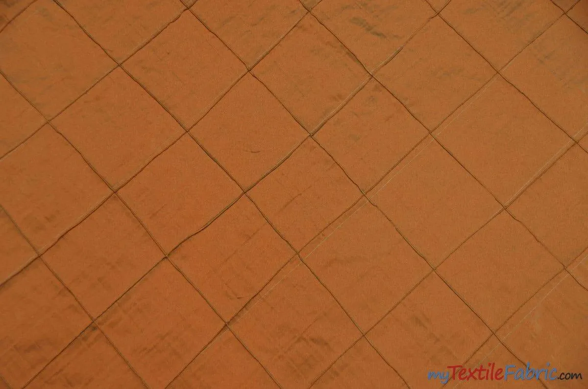 Taffeta Pintuck Fabric | 4"x4" Diamond | Diamond Taffeta Fabric | 58" Wide | Multiple Colors | Continuous Yards |