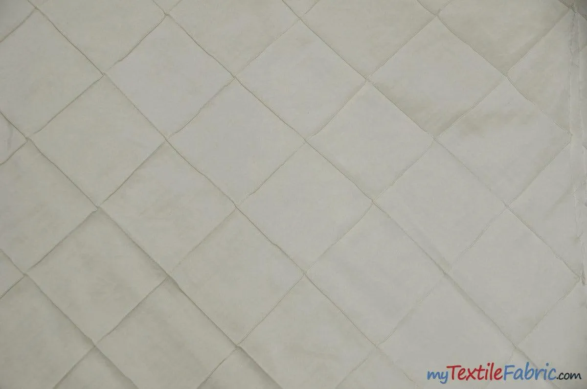 Taffeta Pintuck Fabric | 4"x4" Diamond | Diamond Taffeta Fabric | 58" Wide | Multiple Colors | Continuous Yards |