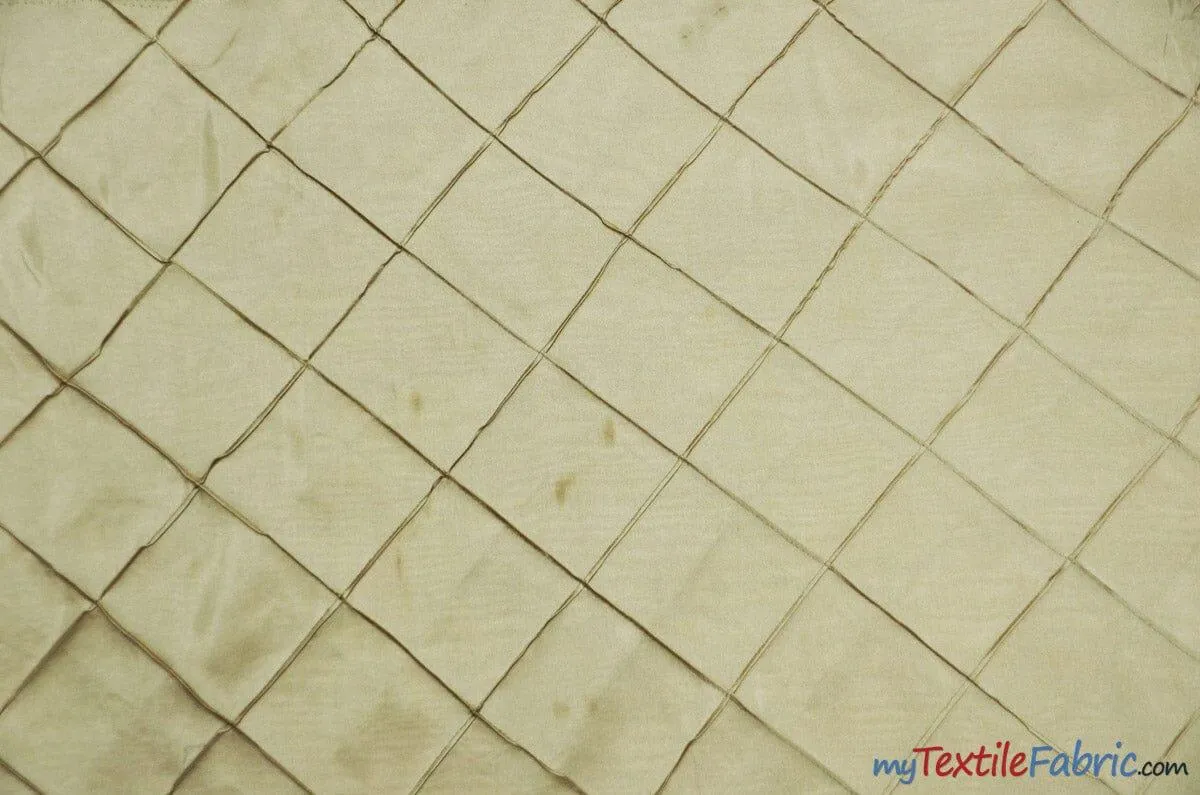 Taffeta Pintuck Fabric | 4"x4" Diamond | Diamond Taffeta Fabric | 58" Wide | Multiple Colors | Continuous Yards |