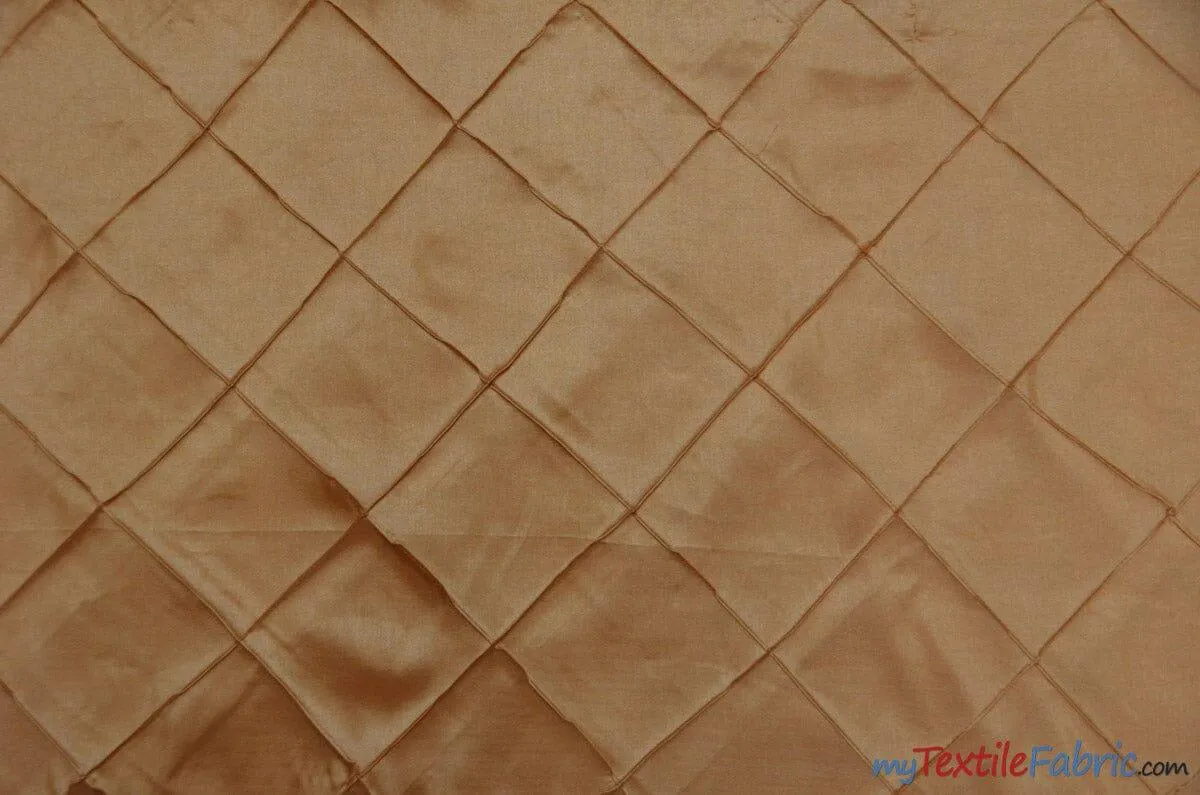 Taffeta Pintuck Fabric | 4"x4" Diamond | Diamond Taffeta Fabric | 58" Wide | Multiple Colors | Continuous Yards |