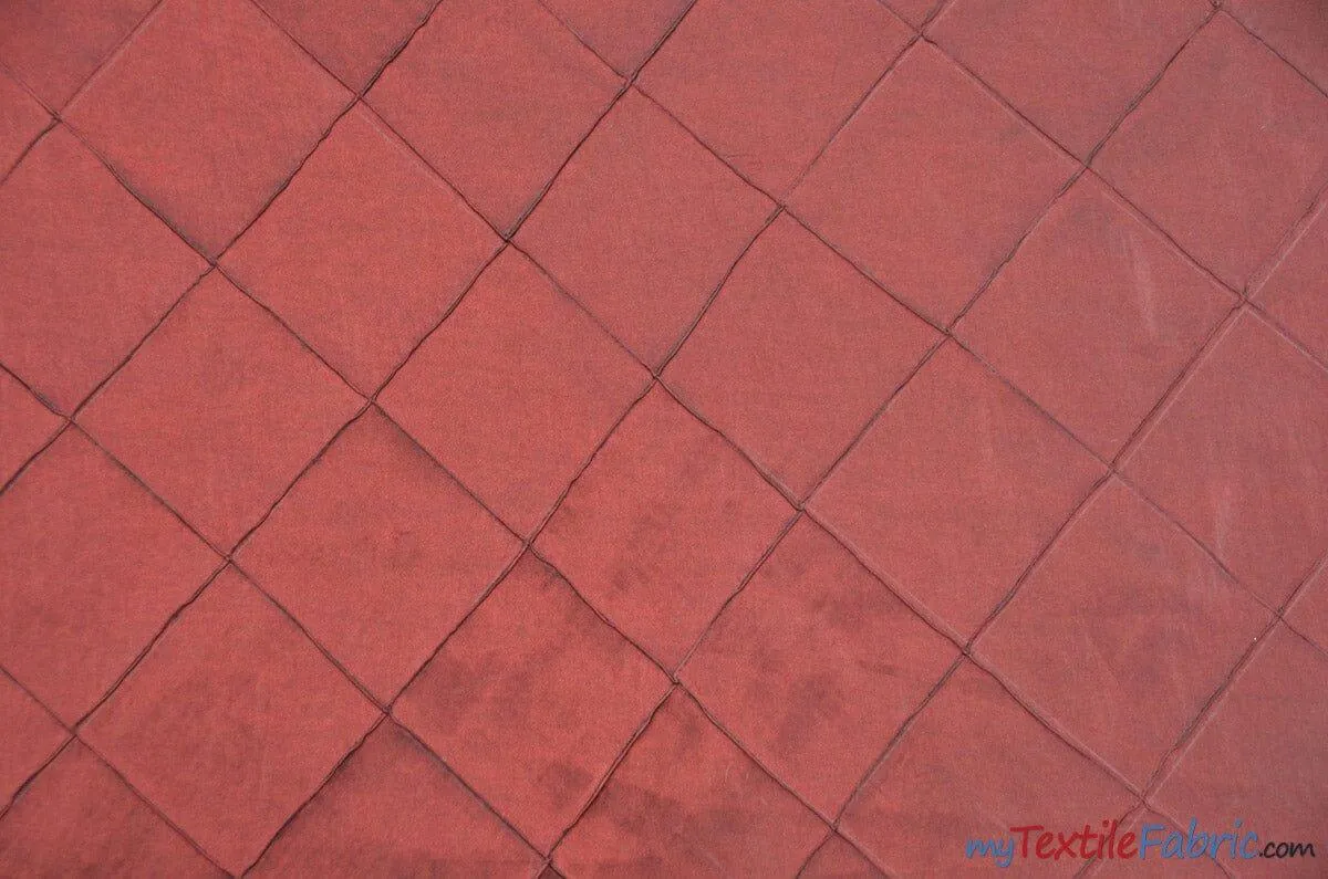 Taffeta Pintuck Fabric | 4"x4" Diamond | Diamond Taffeta Fabric | 58" Wide | Multiple Colors | Wholesale Bolt |