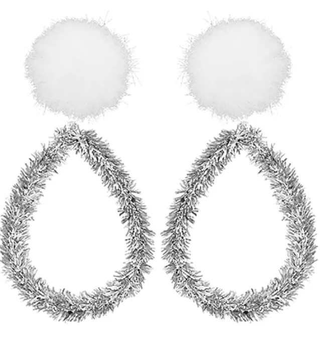 Tinsel   Pom Earrings