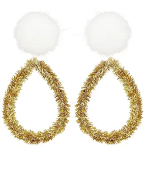 Tinsel   Pom Earrings