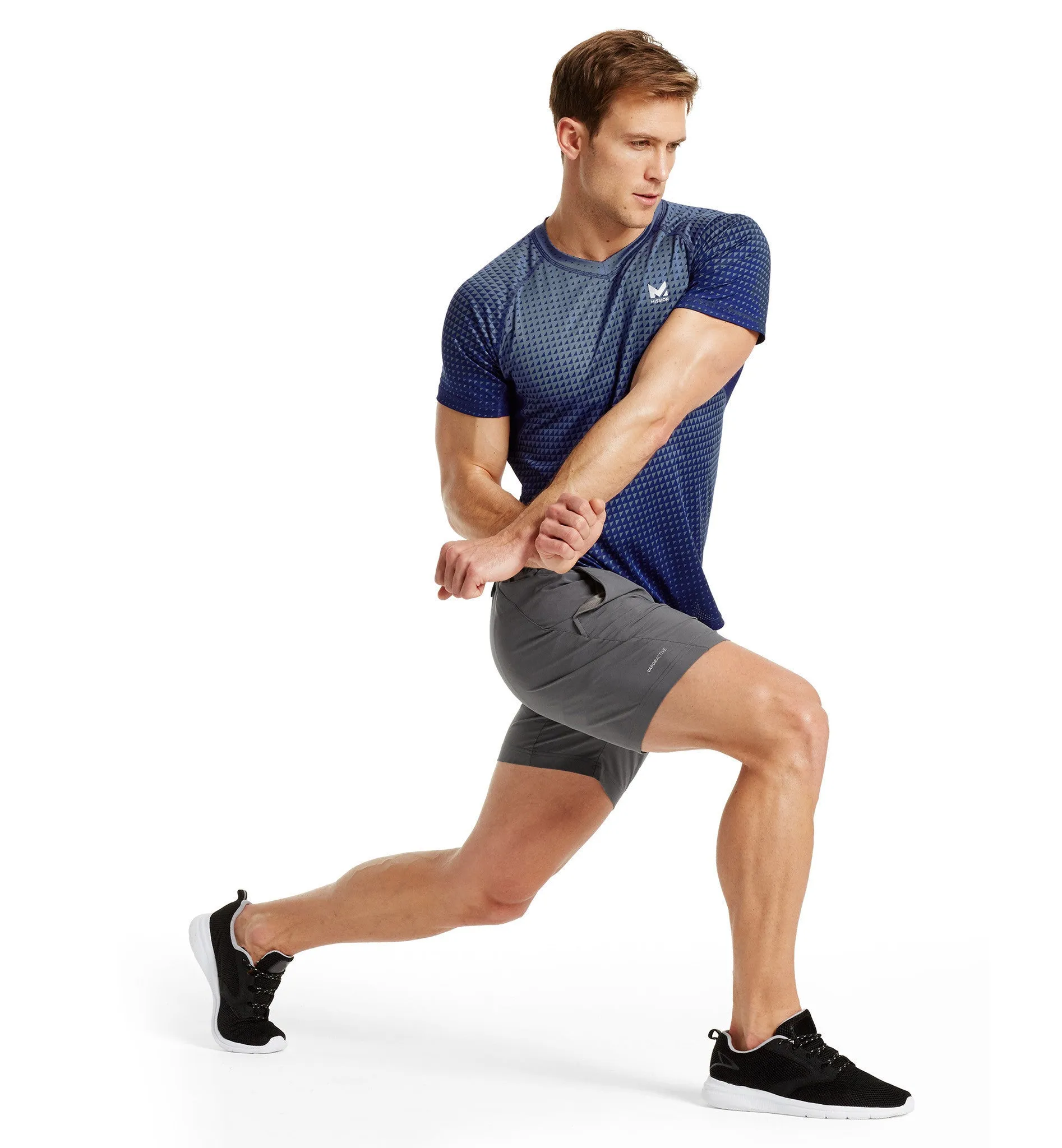 VaporActive Fusion 7" Training Shorts | Iron Gate / Lapis Blue